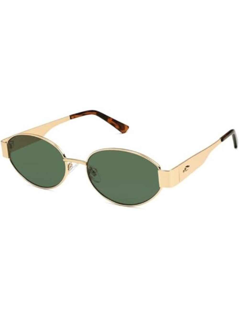 SOJOS Women's Retro Oval Sunglasses Shades UV400 Protection SJ1256 Gold Green
